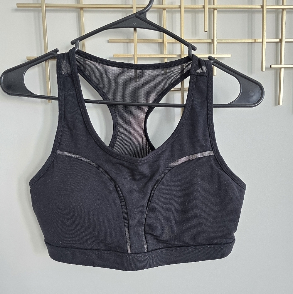 Forever 21 Black Racerback Sports Bra with Mesh Cut-Out Details​​ - Picture 2 of 4